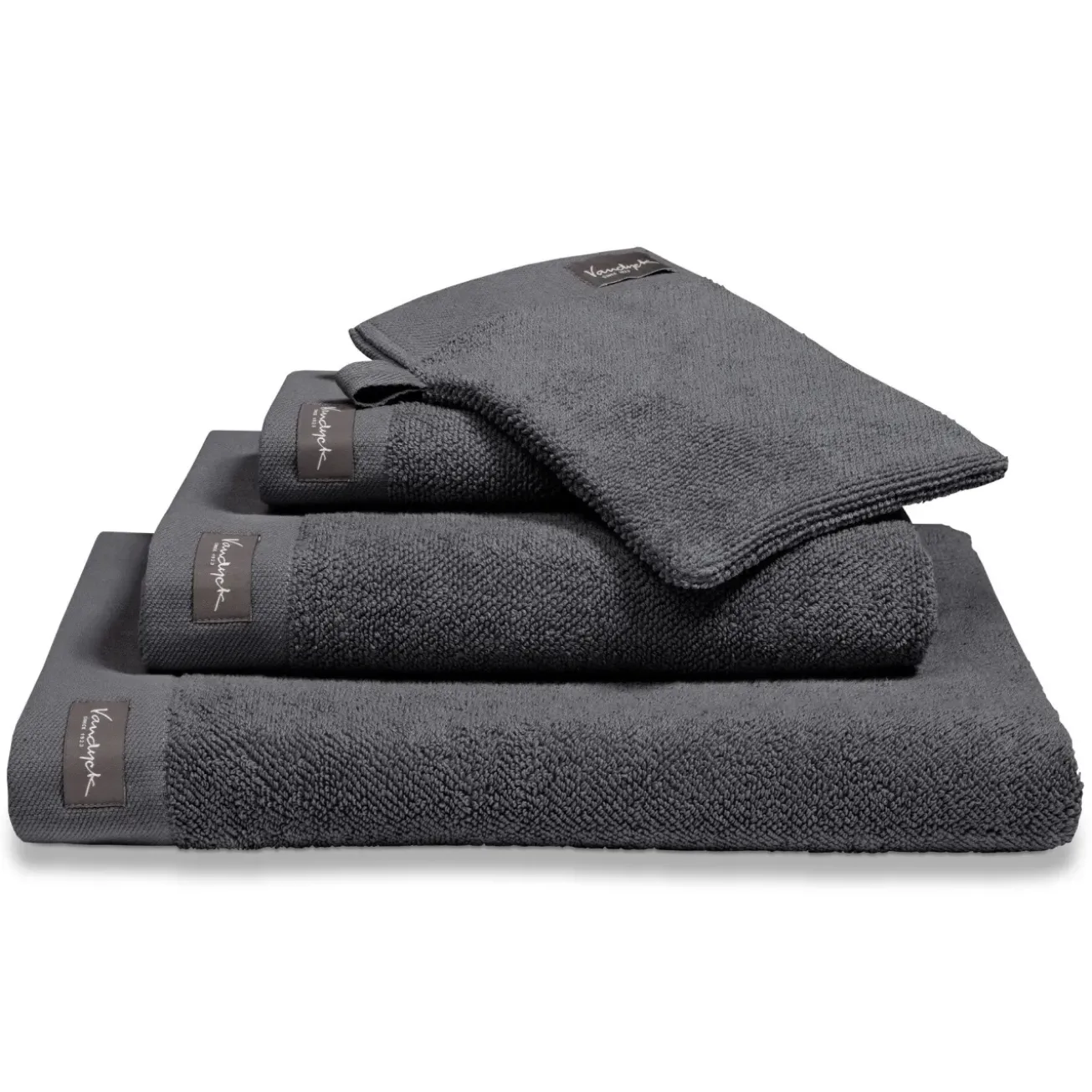 Bath & Living Vandyck Guest towel HOME collection Uni Off Black (BAKC13202) set/6 pieces