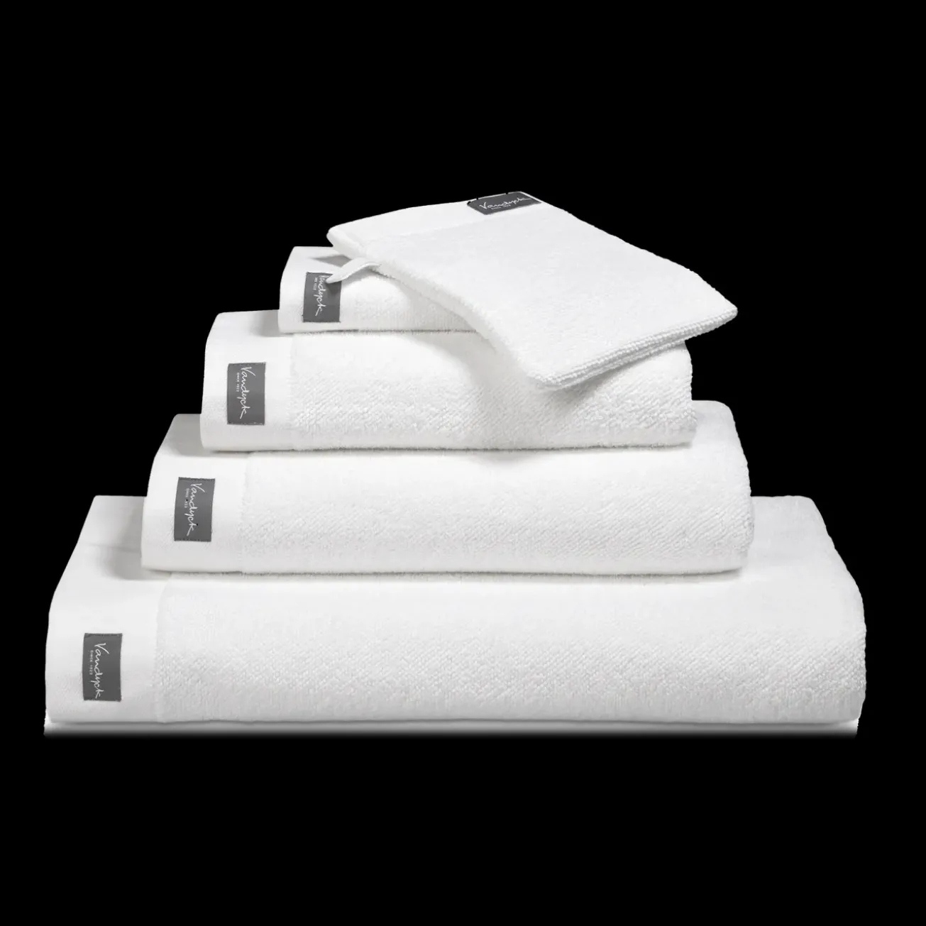 Bath & Living Vandyck Guest towel HOME collection Uni White (BAKC13202) set/6 pieces