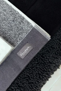 Bath & Living Vandyck Guest towel HOME Mouliné Off Black-198 (BAKC18201) set/6 pieces