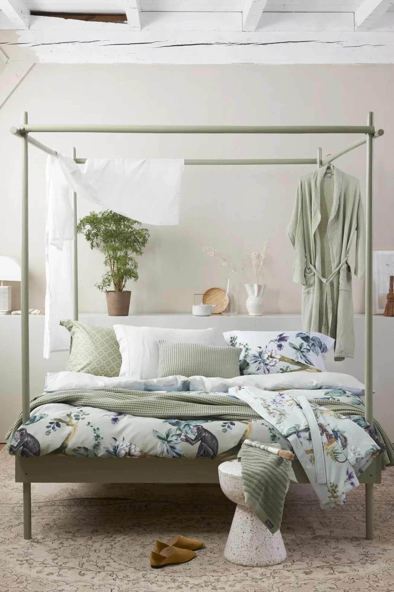 Bath & Living Vandyck HOME Pique waffle blanket 160x250 cm Light Olive (BLMK16101)