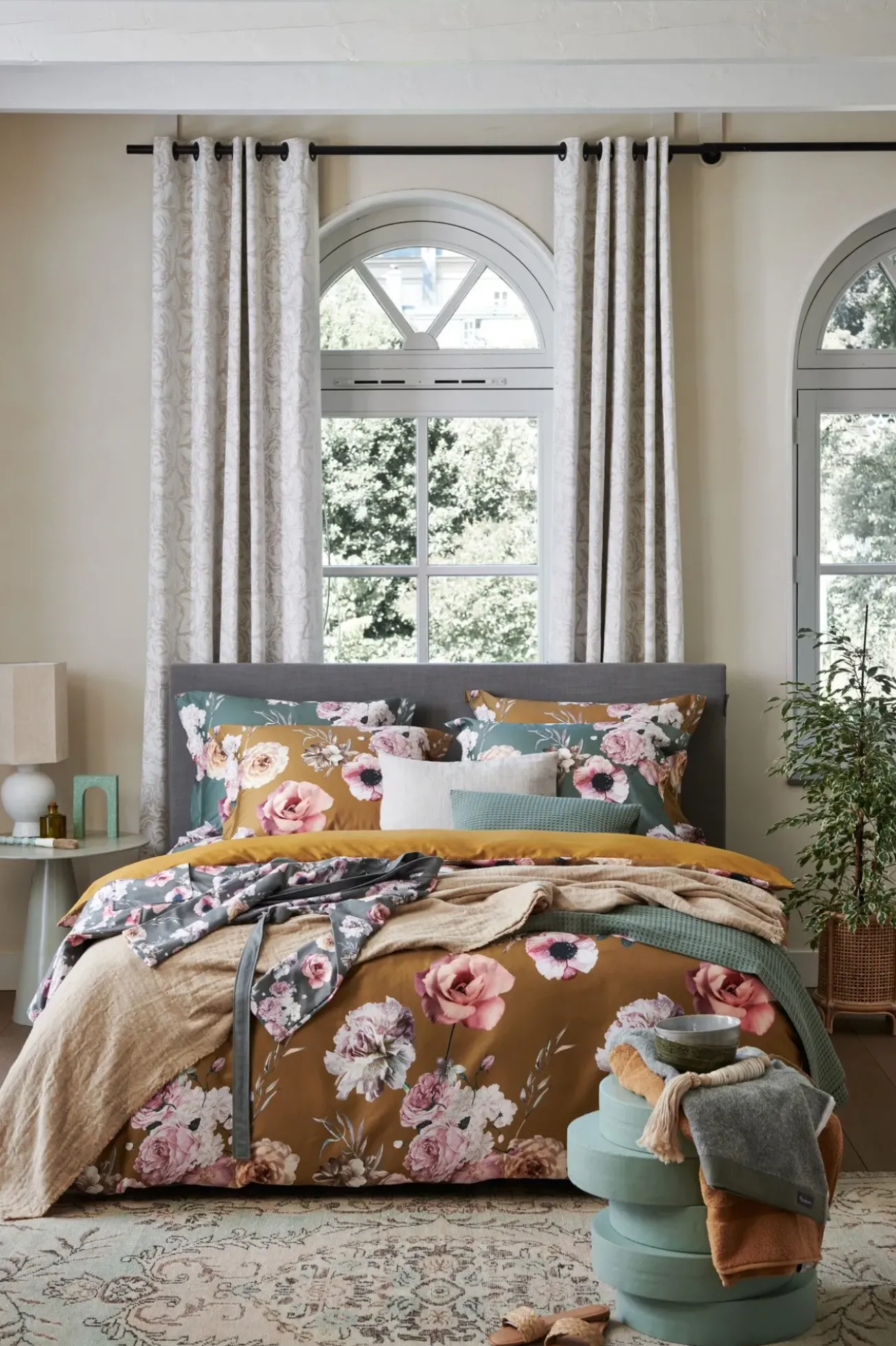 Bath & Living Vandyck HOME Pique waffle blanket 270x250 cm Earth Green (BLMK16101)