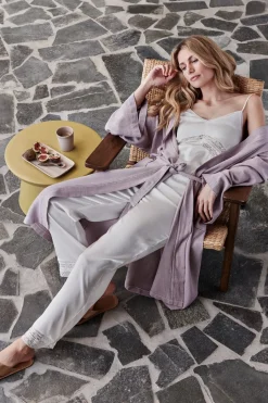 Bath & Living Vandyck LOLA bathrobe color Violet (BAGE22106)