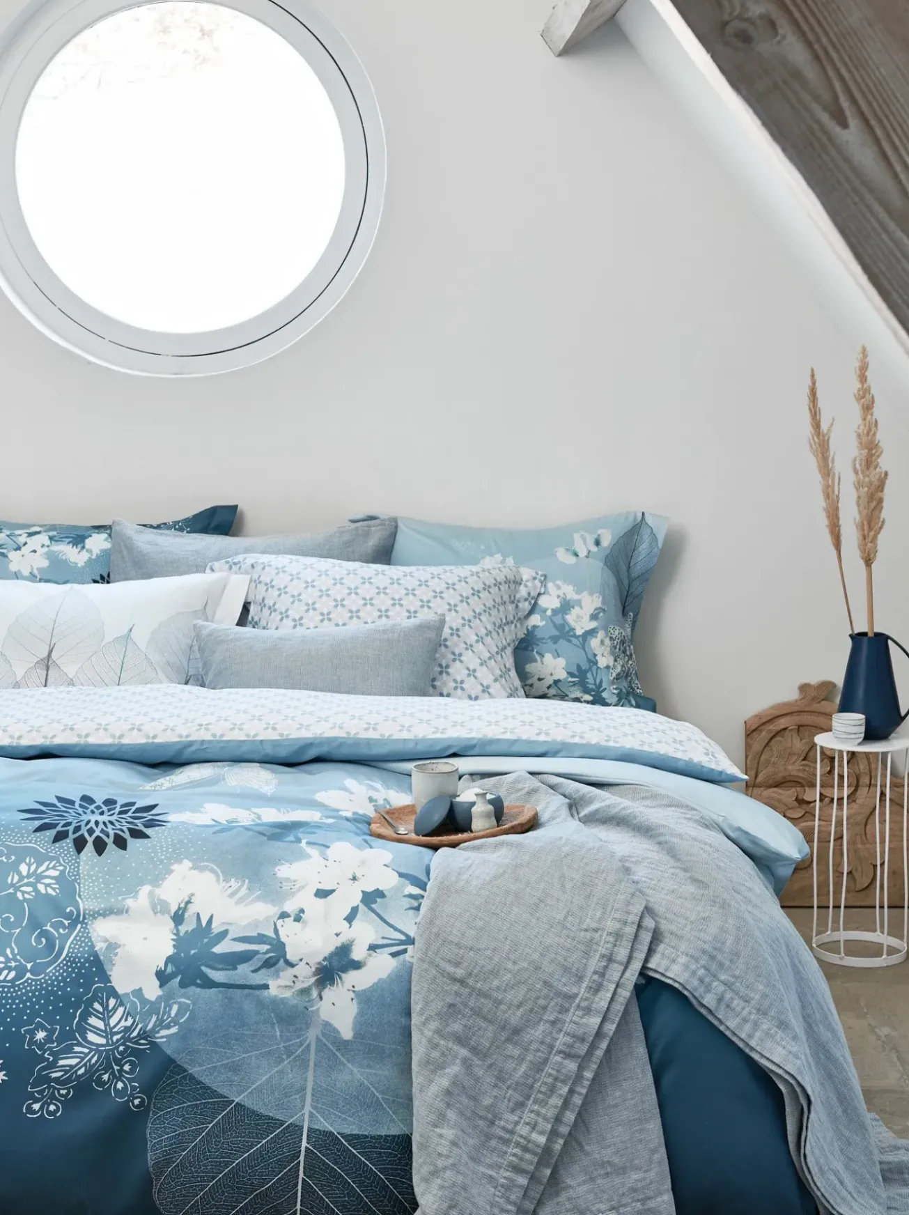 Bath & Living Vandyck PURE 11 bedspread / pillow cover Faded Denim-184 (cotton / linen) PRSA18111