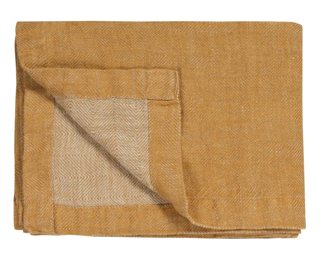 Bath & Living Vandyck PURE 52 plaid / bedspread 160x250 cm Sandy Gold (linen) PRSA20252