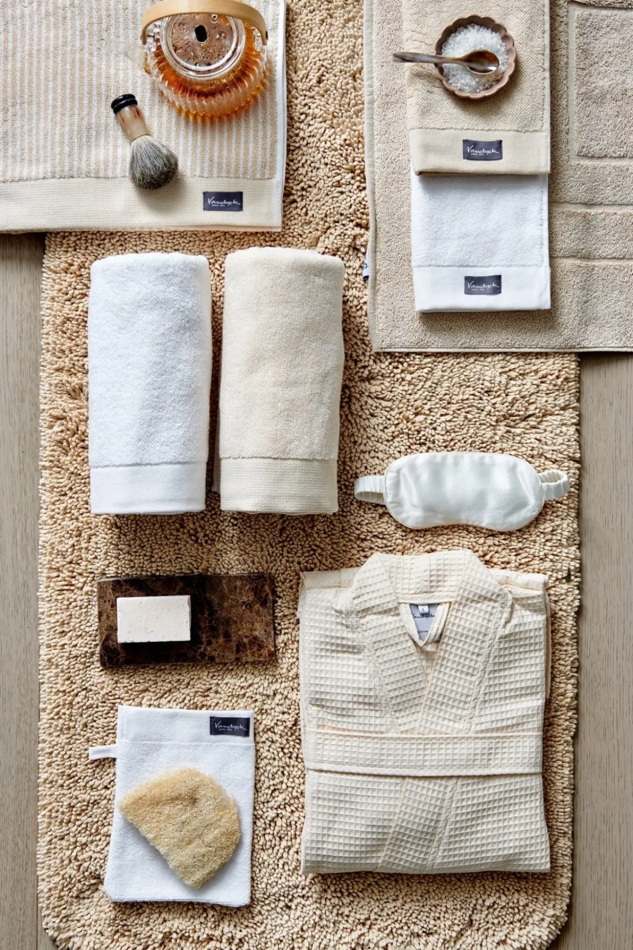 Bath & Living Vandyck Towel HOME Petit Ligne Bleached Sand-207 (BAKC15101)