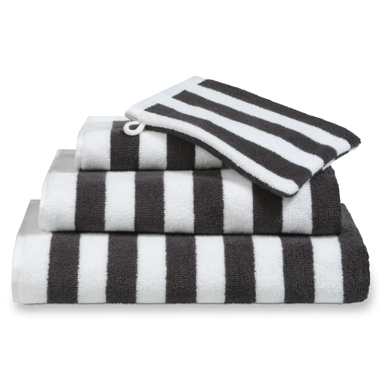 Bath & Living Vandyck Towel VERONA Stripes color Off Black-198