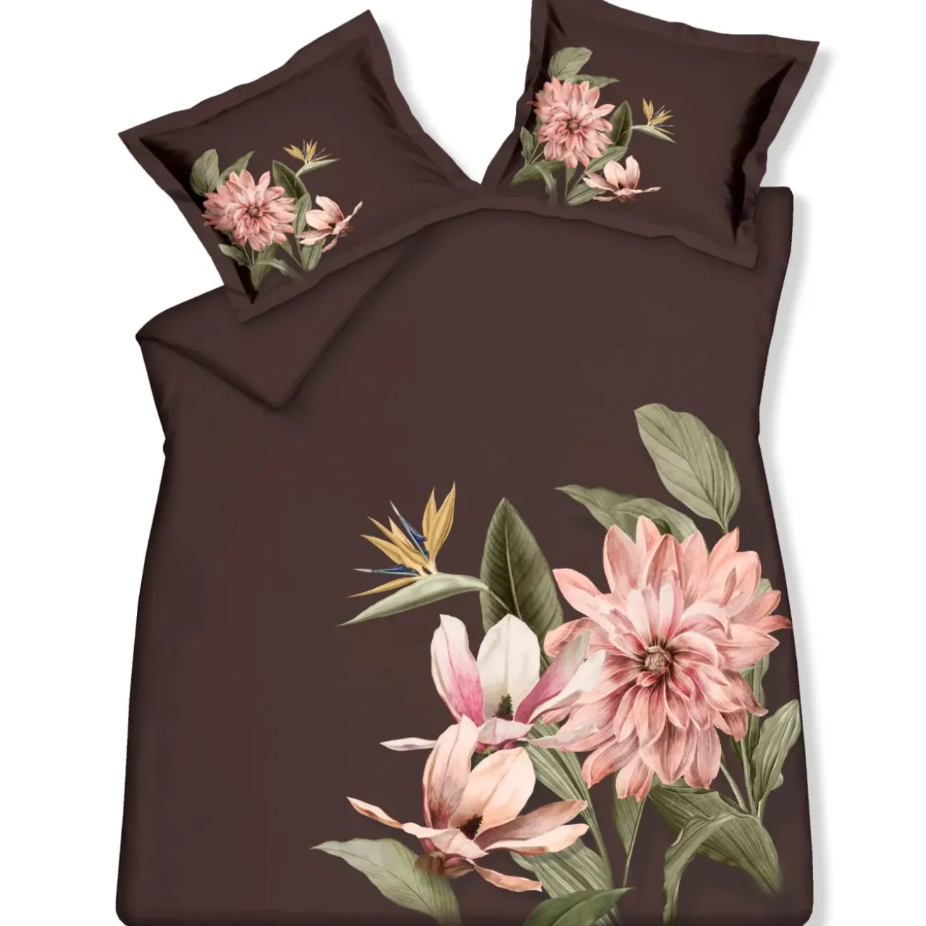 Bath & Living Vandyck Vandyck PARADISE BLOOM duvet cover Dark Chocolate 240x220 cm