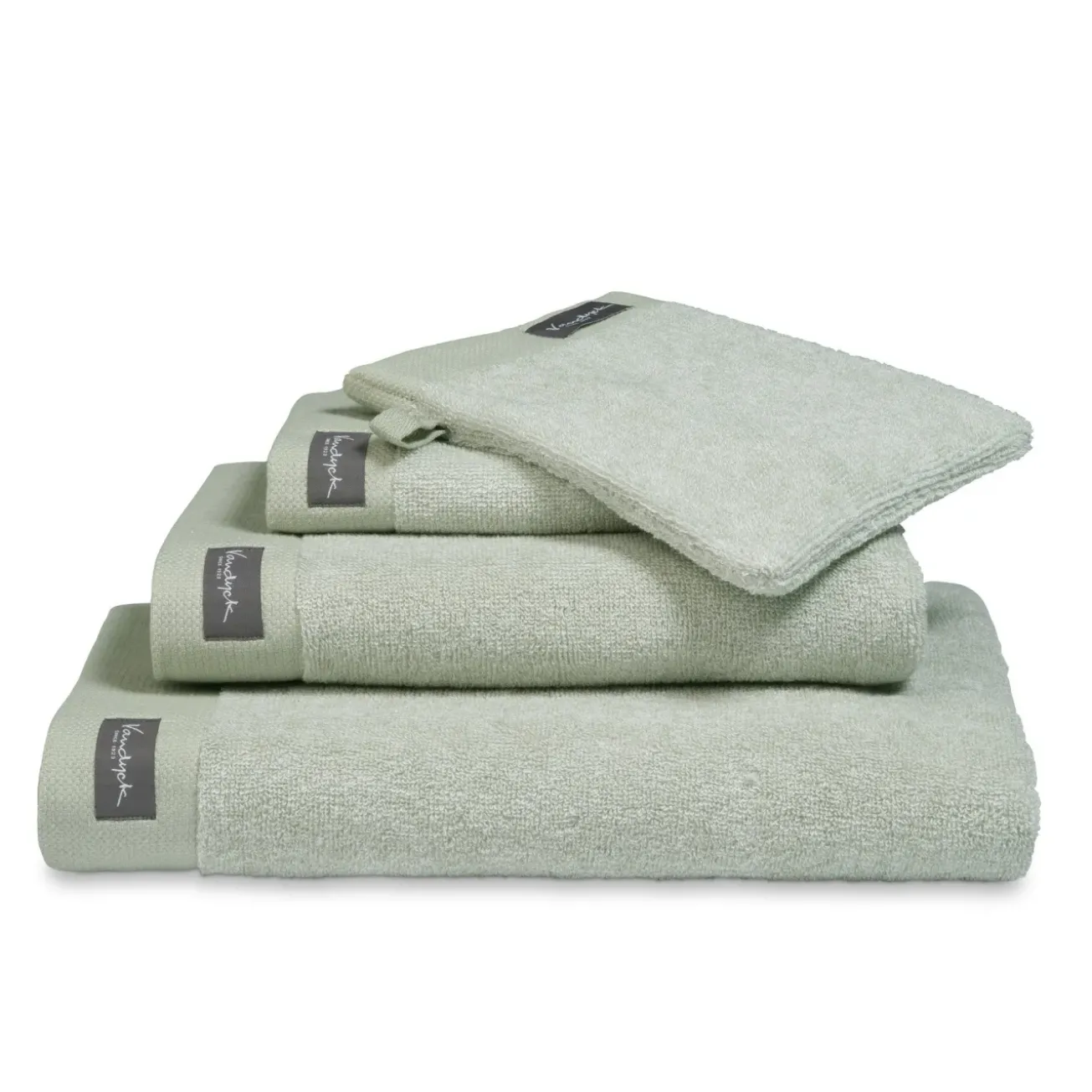 Bath & Living Vandyck Washcloth HOME Mouliné Smoke Green (BAKC18201) set/6 pieces