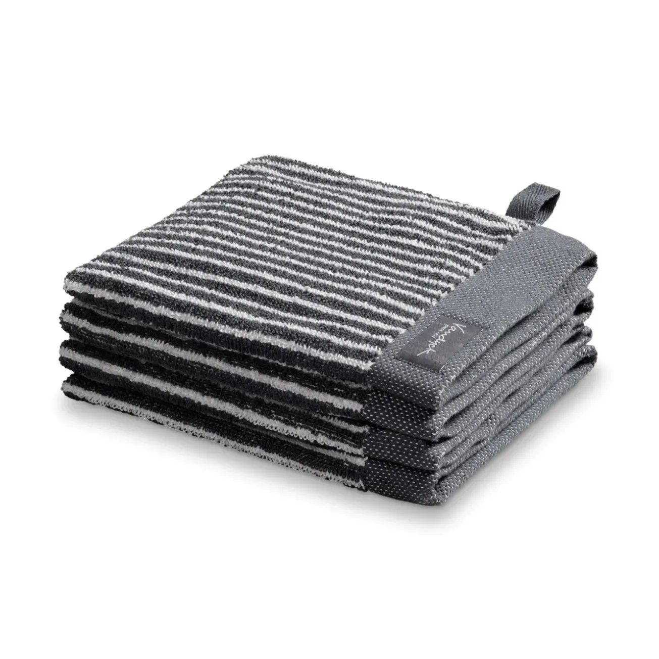 Bath & Living Vandyck Washcloth HOME Petit Ligne Off Black (BAKC15101) set/6 pieces
