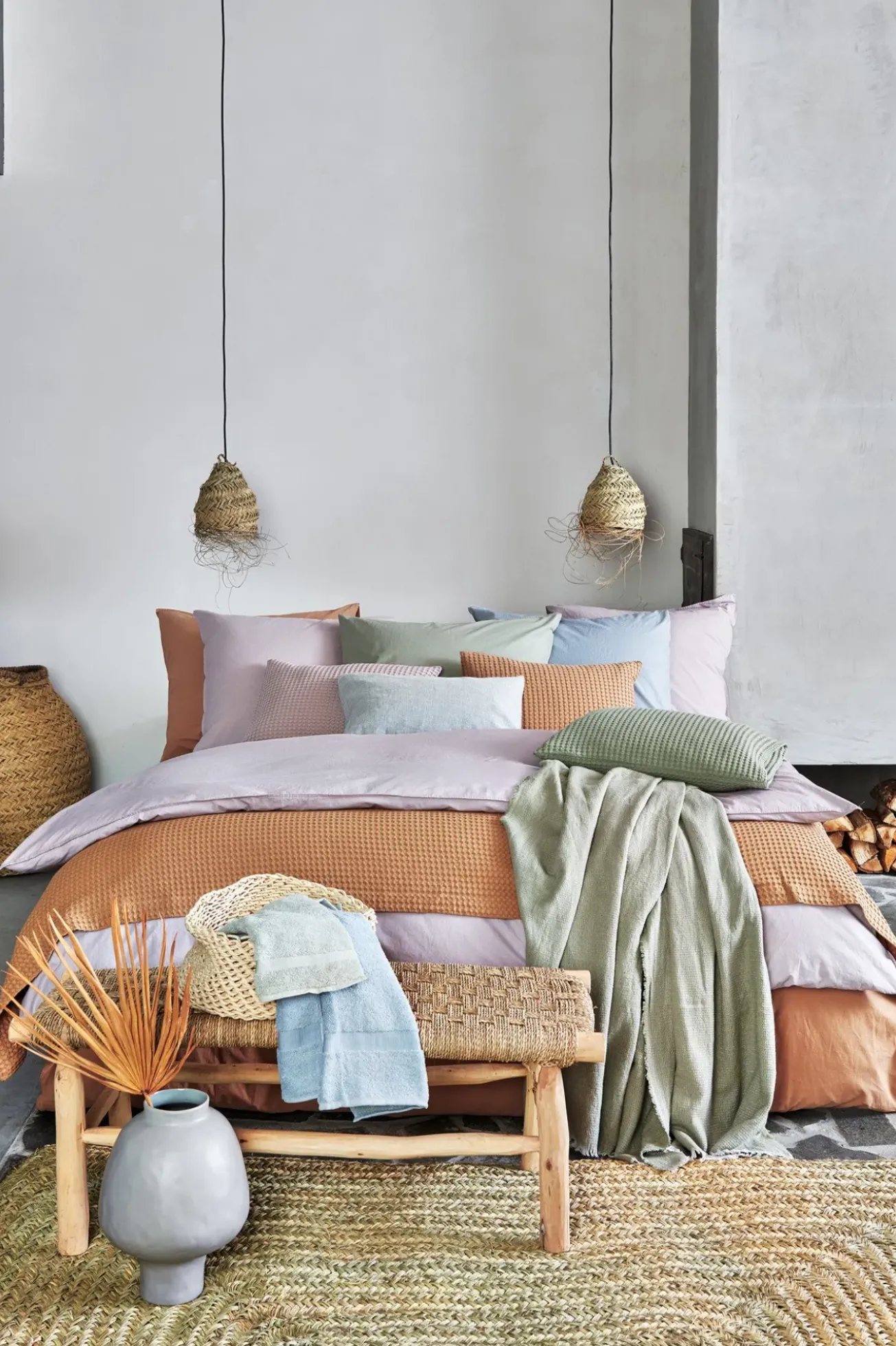 Bath & Living Vandyck WASHED COTTON duvet cover 140x220 cm Pearl Blue (cotton) CLLA20201