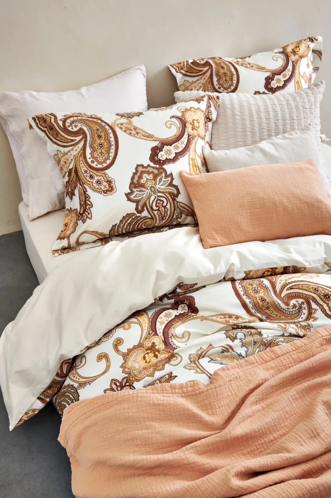 Bath & Living Vandyck WASHED COTTON duvet cover 200x220 cm Apricot Blush (cotton) CLLA20201