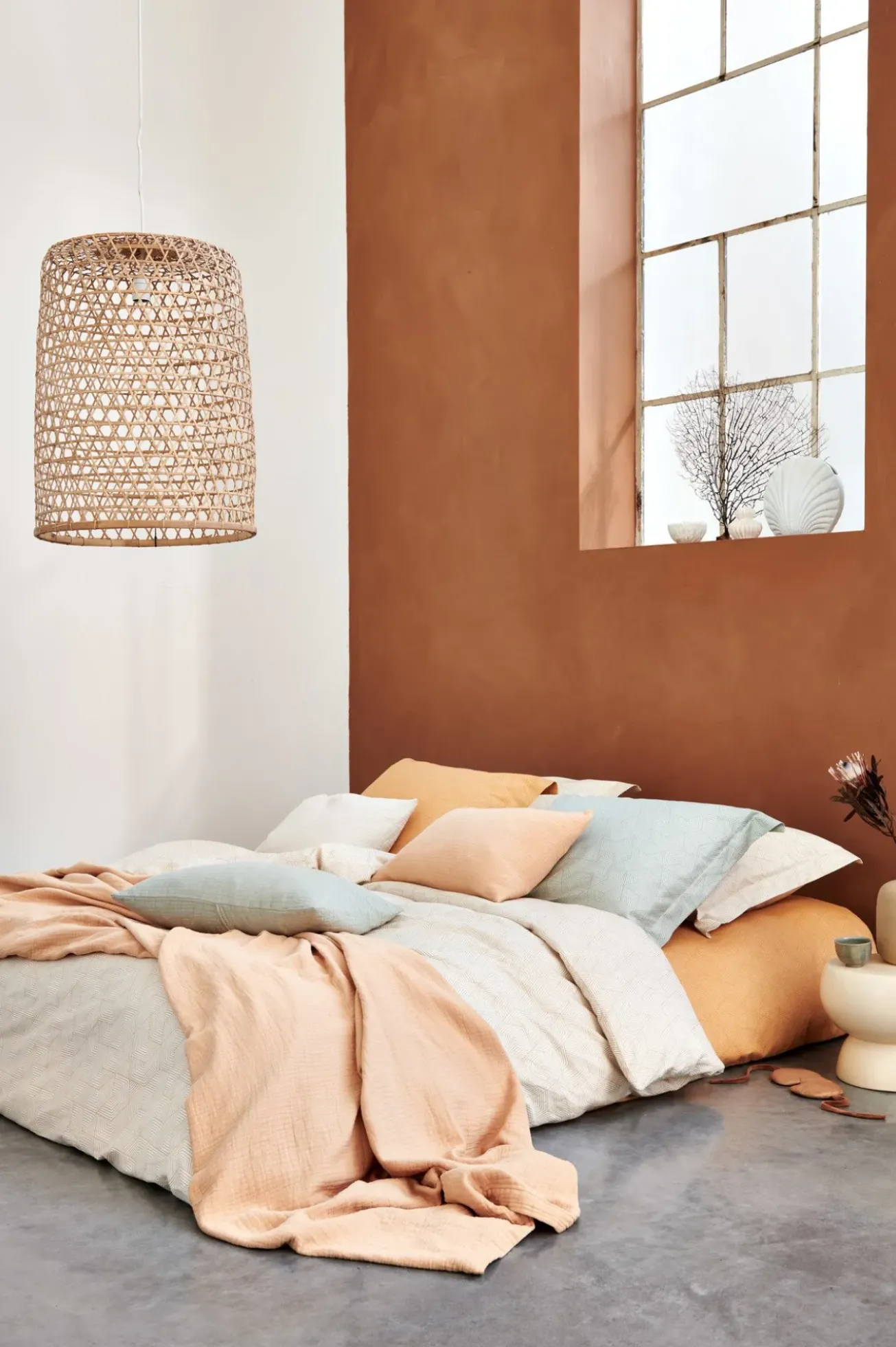 Bath & Living Vandyck WASHED COTTON duvet cover 240x220 cm Apricot Blush (cotton) CLLA20201
