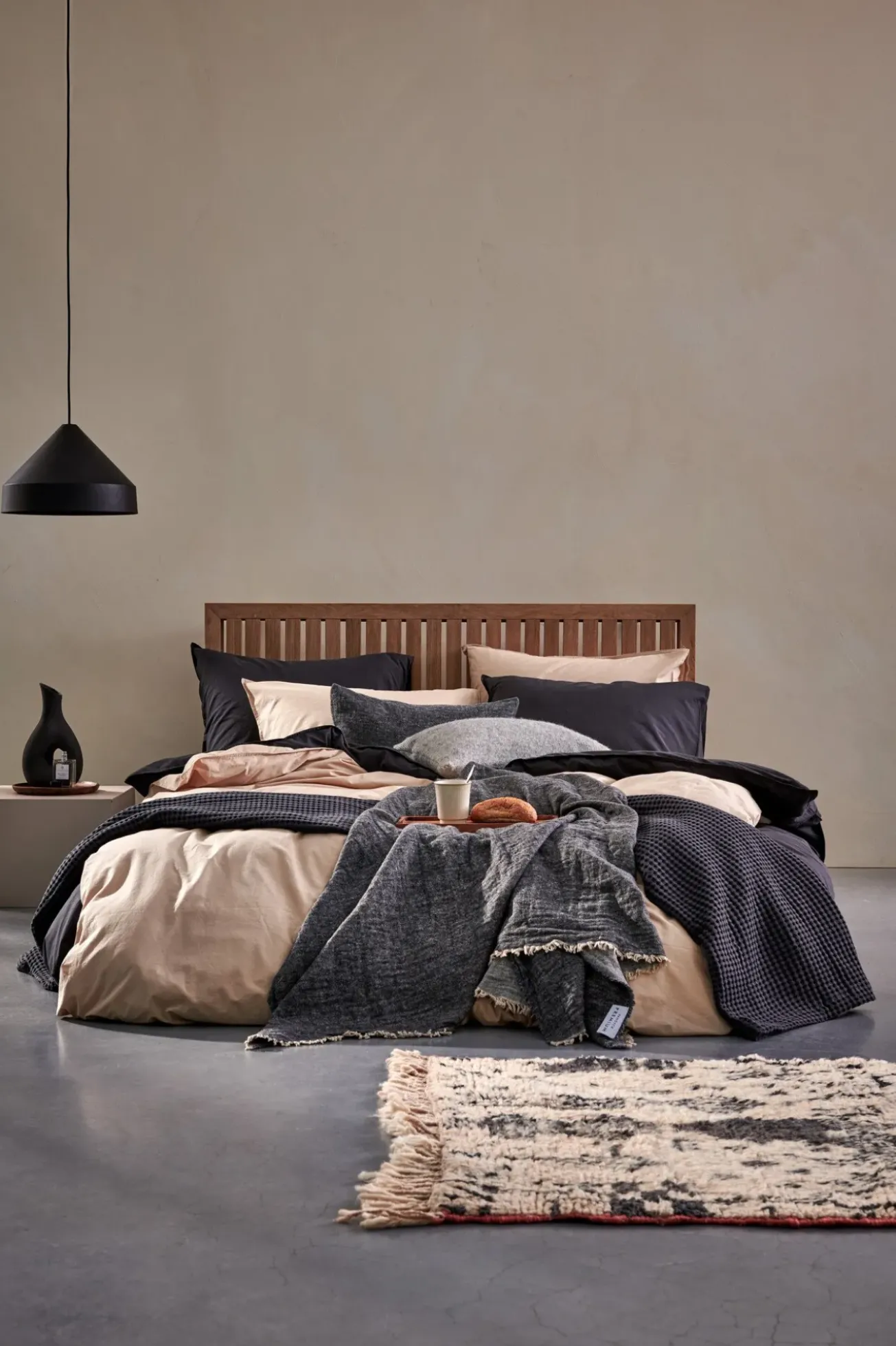 Bath & Living Vandyck WASHED COTTON duvet cover 200x220 cm, Off Black (cotton)