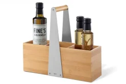 Bath & Living Zack SCARTA storage tray with handle 32x10cm bamboo with stainless steel (3 compartments) 20825