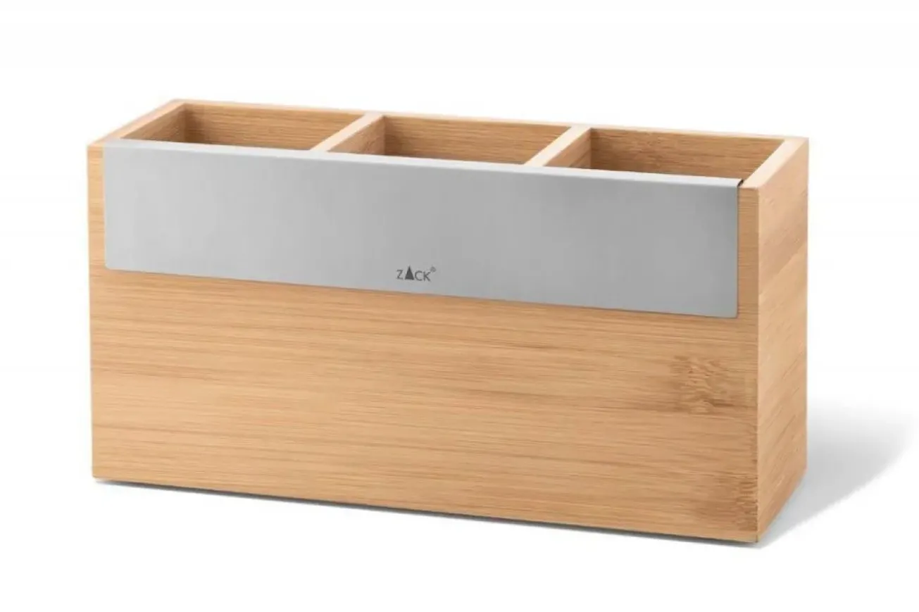 Bath & Living Zack SCARTA storage tray 24x8cm bamboo with stainless steel (3 compartments) 20824